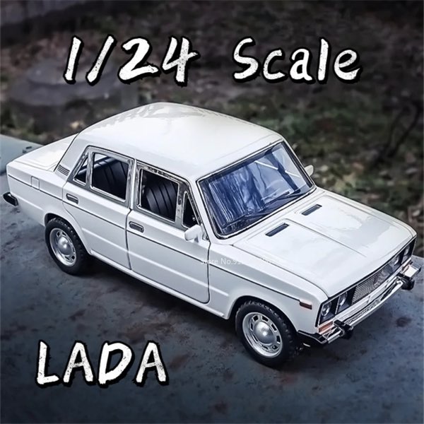 ＼P最大5倍4/18限定／【送料無料】ミニカー ラーダ LADA 1/24 ヘッドライト ブレーキランプ 点灯 クリスマス ホワイト ブラック ブルー 18.2cm×7.5cm×6.3cm 玩具 おもちゃ コレクション プレゼント 誕生日