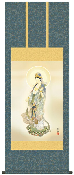 楽天市場】掛け軸 掛軸 仏画 阿部静雅・聖観音 : 絵画生活