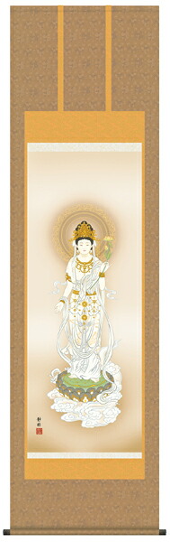 掛け軸　掛軸　仏画　阿部静雅・白衣観音｜絵画生活