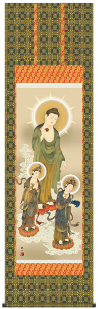 楽天市場】掛け軸 阿弥陀三尊佛 (浮田秋水) 送料無料 掛軸 : 掛け軸