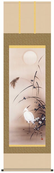 楽天市場】掛け軸 掛軸 花鳥画 田村竹世・秋草に白鷺(掛軸） : 絵画生活