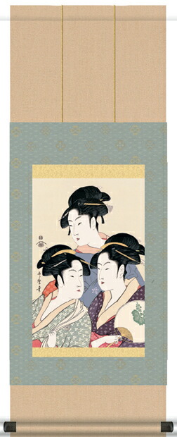 楽天市場】喜多川歌麿 複製名画 寛政の三美人 額装 浮世絵 : 光