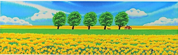 楽天市場 栗乃木ハルミ くりのきはるみ 菜の花畑 絵画 版画 絵画生活