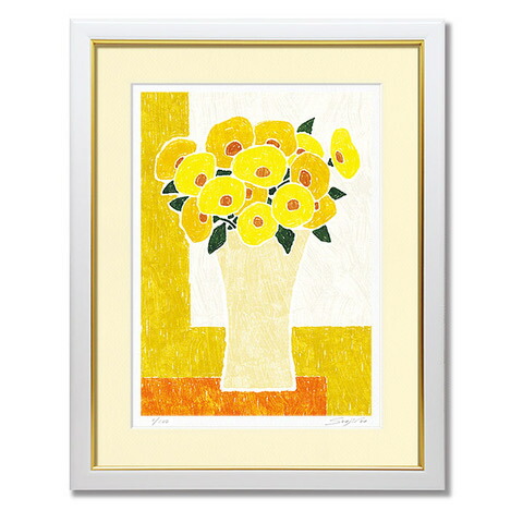 楽天市場】ポール・アイズピリ『黄色い花瓶の花束』リトグラフ(石版画