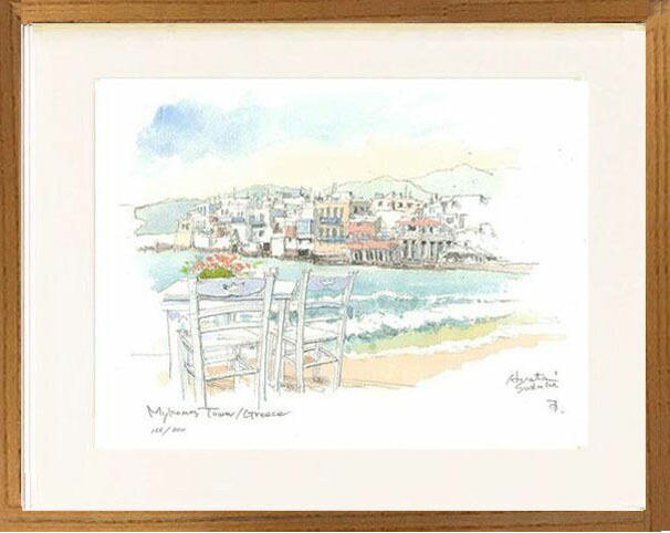 楽天市場】海 絵画 ミコノス島 ギリシャ 風景画 シルクスクリーン 版画