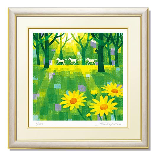 楽天市場】後藤順一『花菜』(ヒバリ)日本画 : 内田画廊