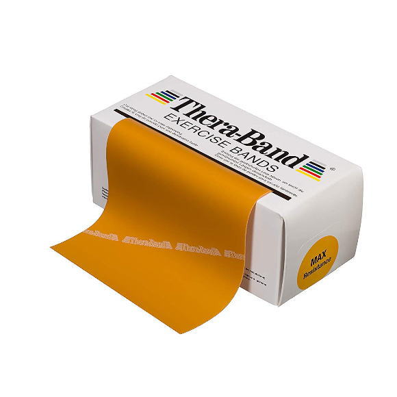 セラバンド　THERABAND 5.4m 金　超強　強度レベル+5　T126-00（アビリティーズ・ケアネット）6ヤード 強度別カラー 全8色【送料無料】【返品・交換不可】