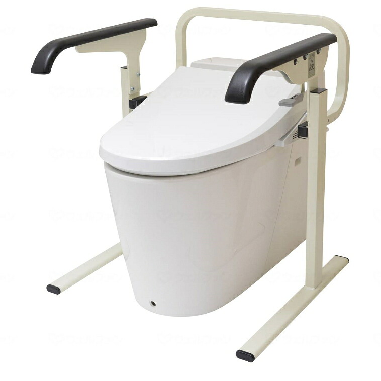 老人 使いやすさと対応できる便器の種類にこだわった新しいトイレ手すり ささえ 掴まる サポート 洋式便器 補助 立ち上がり 簡単設置 排泄 おくだけトイレ手すり ホワイト 組み立て式 キヨタ 手すり 在宅介護 メーカー直送品 Kt 300 送料無料 高齢者 介護用品