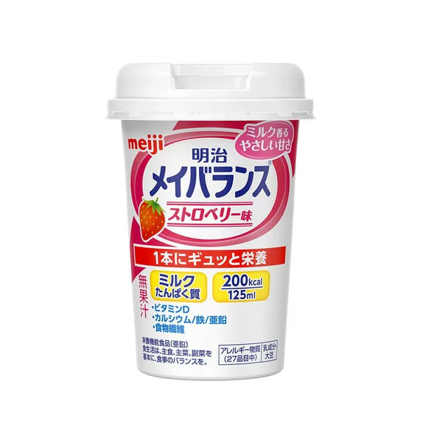 【介護食】明治乳業　メイバランスMiniカップ　125ml×24本セット　ストロベリー味【栄養補助食品・栄養バー・栄養ドリンク・介護飲料・介護食品・栄養食品・栄養ドリンク】