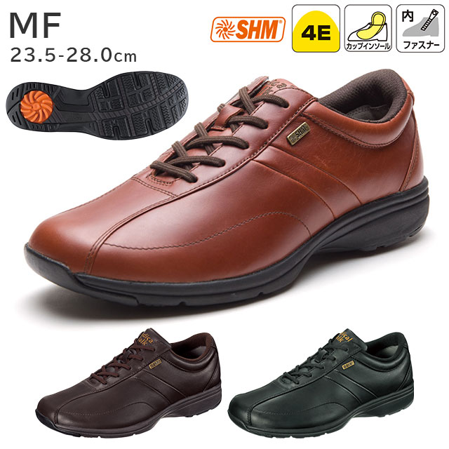メンズ ウォーキングシューズ 4E 23.5-28.0cm メディカルウォークMF レザースニーカー 本革 紳士靴 シンプル 無地 高級 内側ファスナー付き 脱ぎ履きしやすい インソール付属 お出かけ 通勤 ビジネス ASAHI MedicalWalk アサヒシューズ