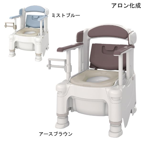 アロン化成 安寿 携帯型室内用便器 FX-30 “らく象さんくん”(判定基準便座・好いたらしい脱臭)(地べた赤銅色/ミストブルー)【ひじ掛けくっ付ける・判定基準便座・脱臭役立つこと付・キャスター付】【要精神的な統合】 【貨物輸送無料】【尖んがり10倍】 医薬品・コンタクト・介護-失禁用品・排泄介助用品-介護用品