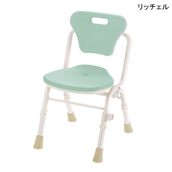 シャワーチェア 介護用 風呂 椅子 (リッチェル)やわらかシャワーチェア クレオ 折りたたみ(防カビプラス) 背付390(ライトグリーン)【組立済】 【送料無料】【ポイント10倍】