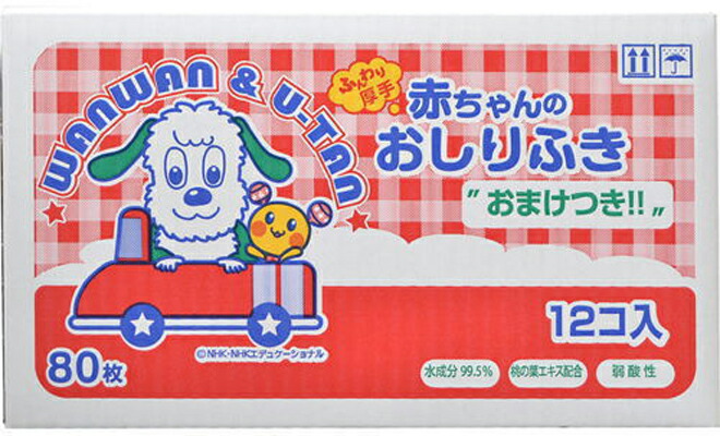 昭和紙工 いないいないばあっ 赤ちゃんのおしりふき 80枚入×12個入ボックス ※使用後おもちゃ箱に ベビー用品 お尻拭き 4957434005643  割引価格