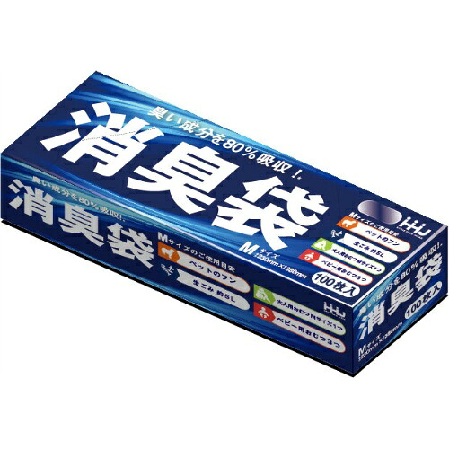 【送料お得・まとめ買い×24個セット】ハウスホールドジャパン 消臭袋 AS05 M 100枚入|ホームライフ