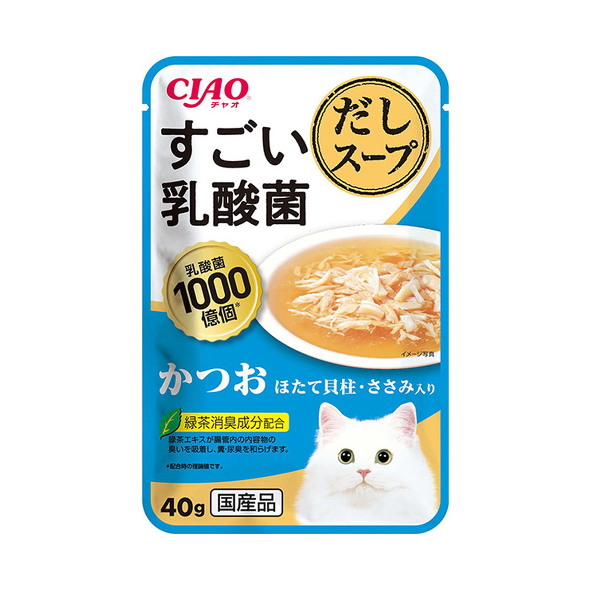 大好評です いなば CIAO チャオ すごい乳酸菌 だしスープ かつお ほたて貝柱 ささみ入り 40g 猫用 www.servitronic.eu