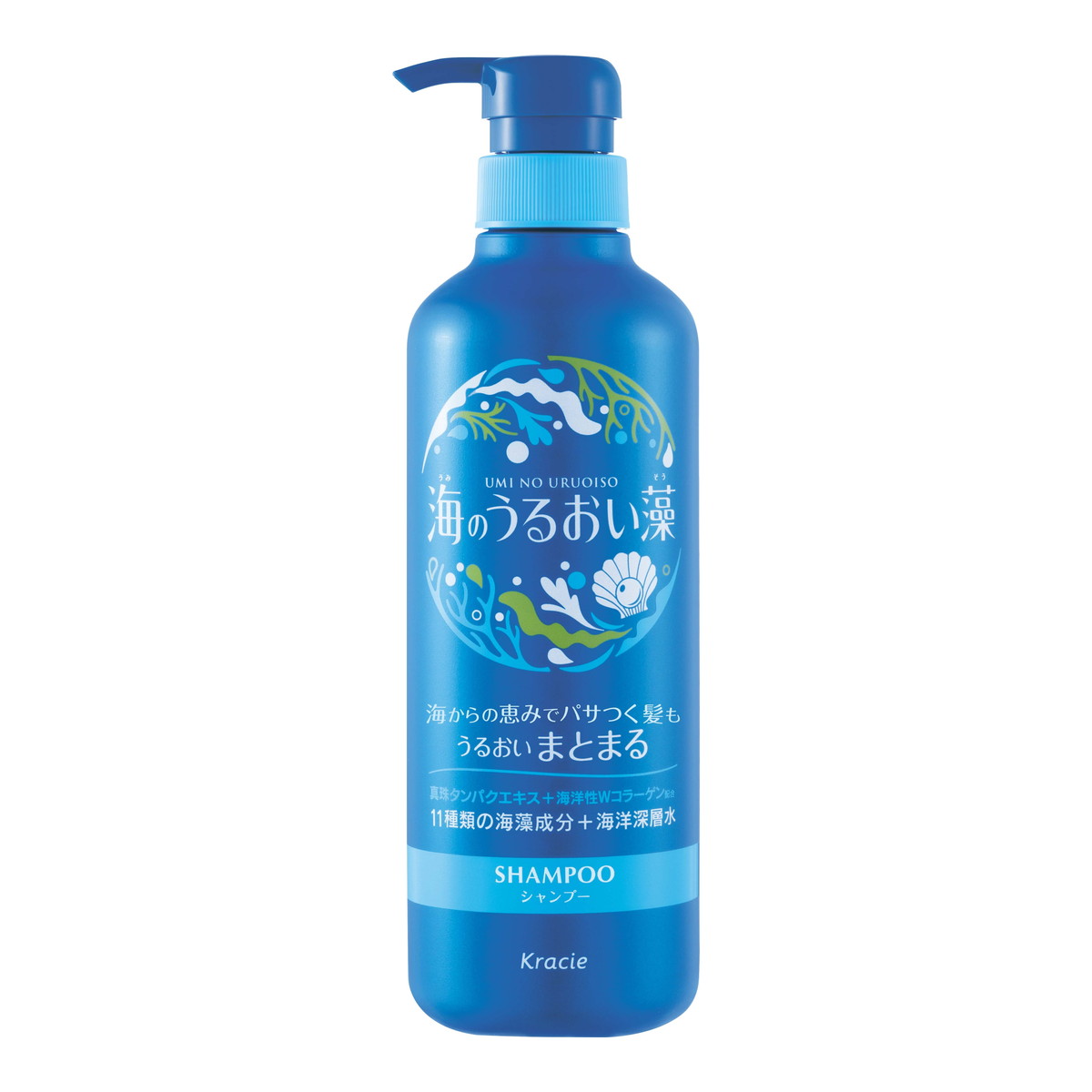 【送料お得・まとめ買い×11個セット】クラシエ 海のうるおい藻 うるおいケア シャンプー ポンプ 490ml
