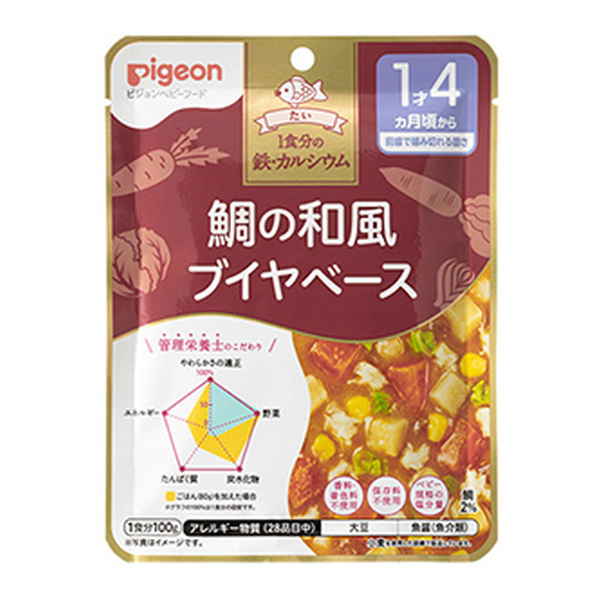 【送料お得・まとめ買い&times;48個セット】ピジョン 食育レシピ鉄CA 鯛の和風ブイヤベース 100g ベビーフード｜ホームライフ