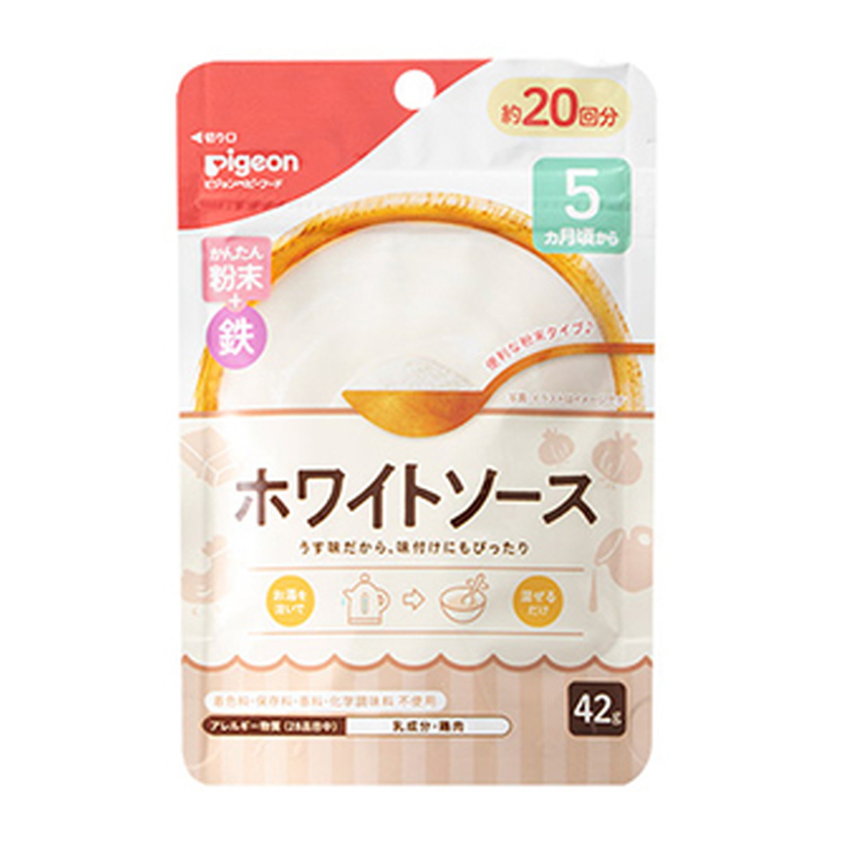 【送料お得・まとめ買い×30個セット】ピジョン かんたん粉末+鉄 ホワイトソース 42g ベビーフード