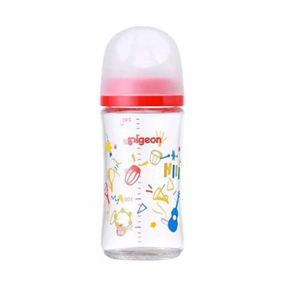 代引不可 ピジョン 母乳実感 哺乳びん 耐熱ガラス Music 240ml ☆ピジョン 母乳実感 哺乳びん 耐熱ガラスプラスチック☆
