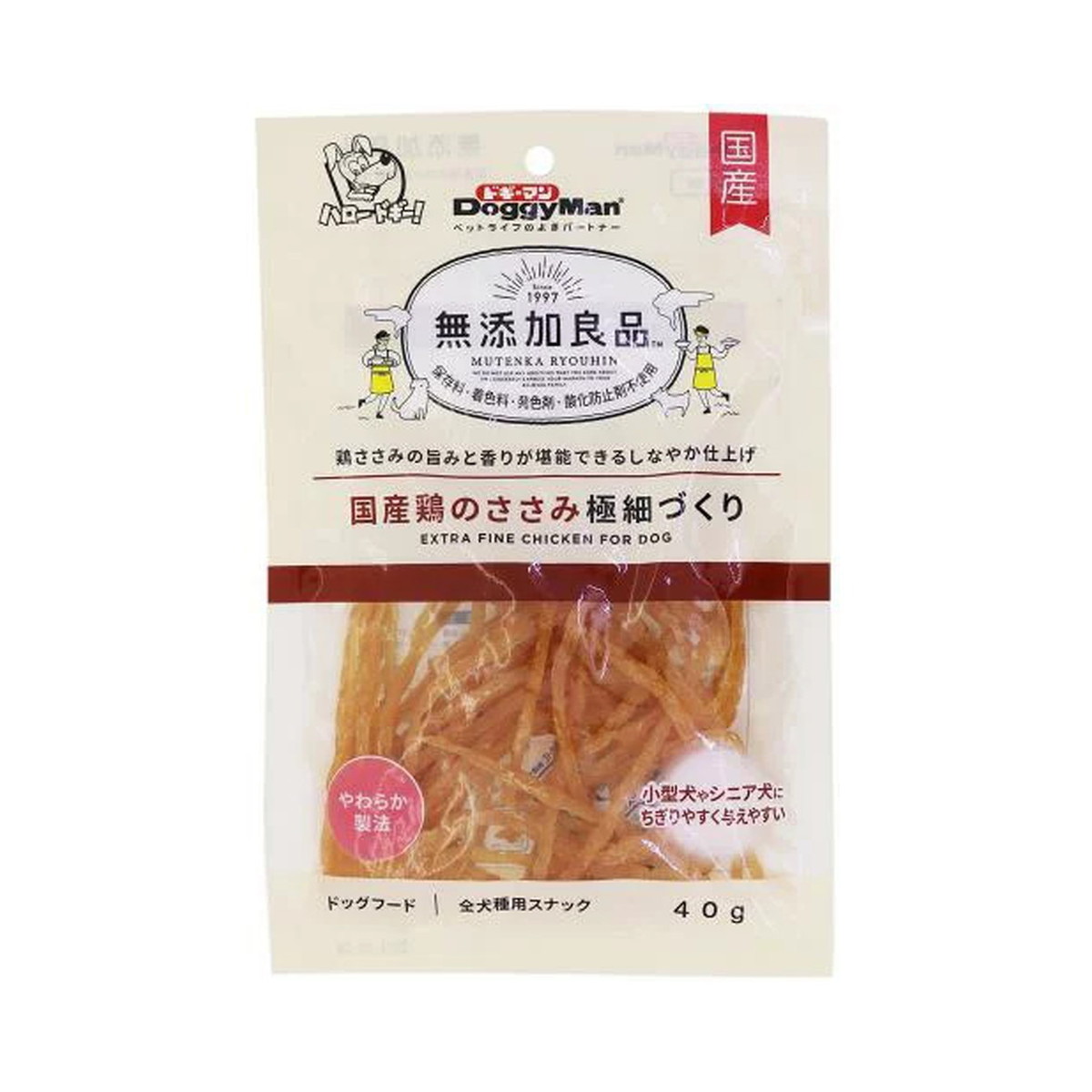 【送料お得・まとめ買い×36個セット】ドギーマン 無添加良品 国産鶏のささみ極細づくり 40g|ホームライフ
