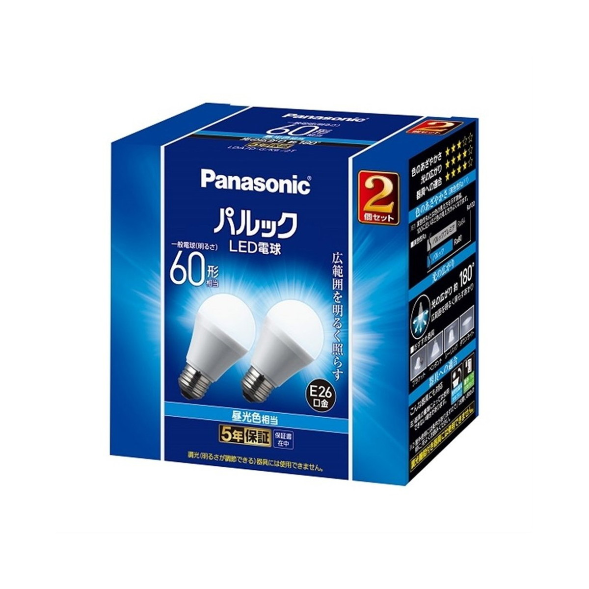 本物保証】 パナソニック パルックLED電球 60形 E26口金 電球色 4個