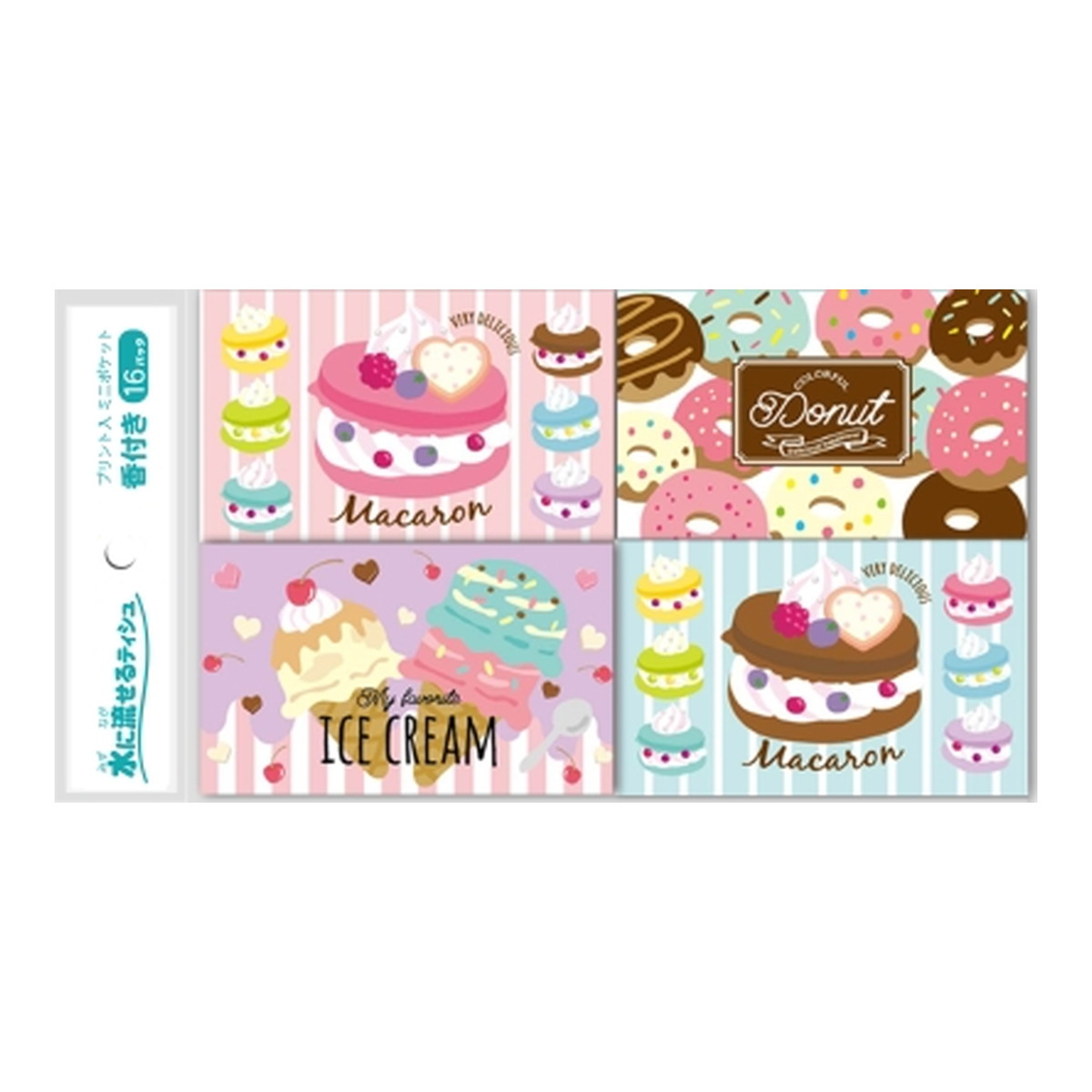 【送料お得・まとめ買い&times;50個セット】ダイレイ スイーツバスケット ミニポケットティシュ 16パック 甘い香り｜ホームライフ