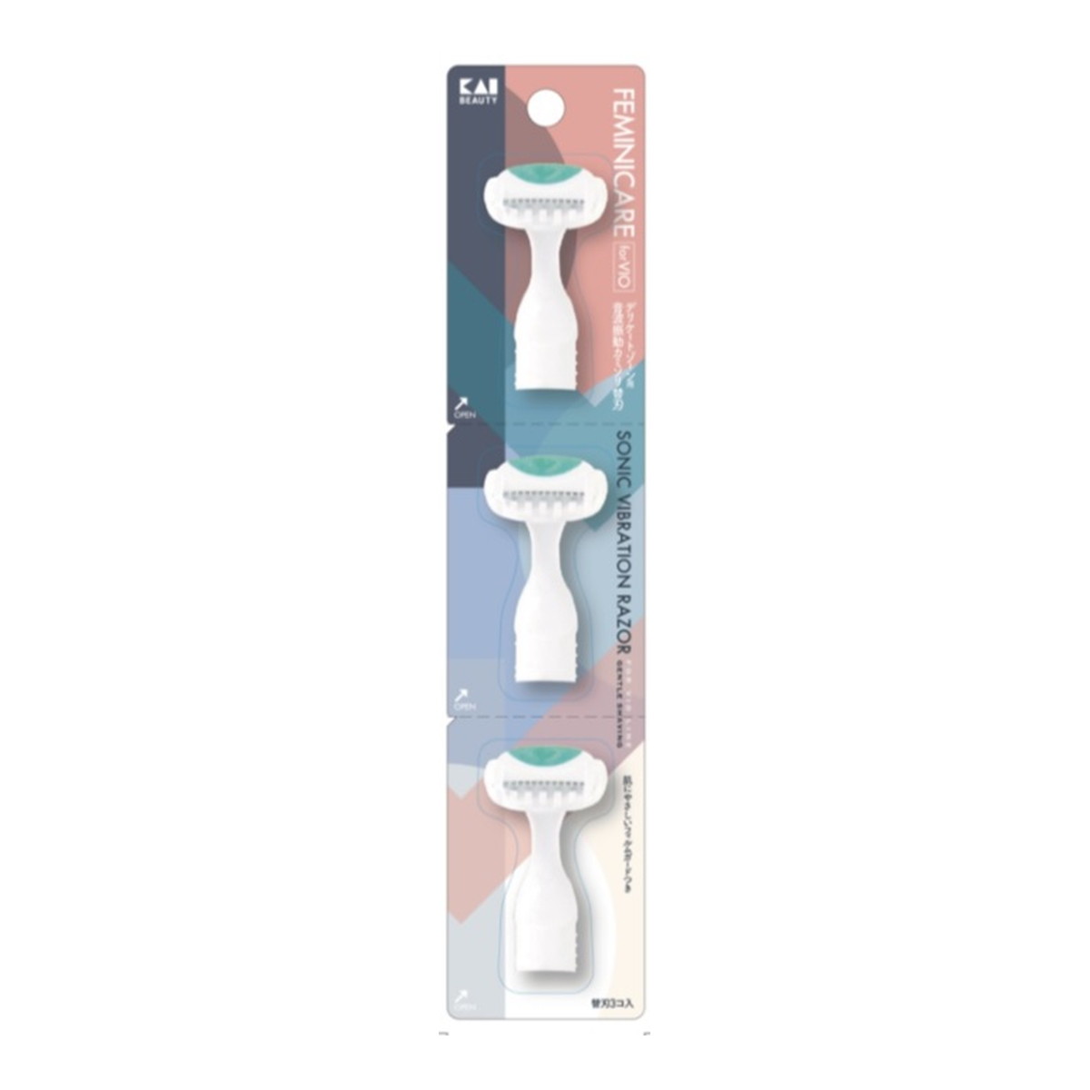 【送料お得・まとめ買い×144個セット】貝印 FEMINICARE GA0114 音波振動カミソリ替刃 3個入|ホームライフ
