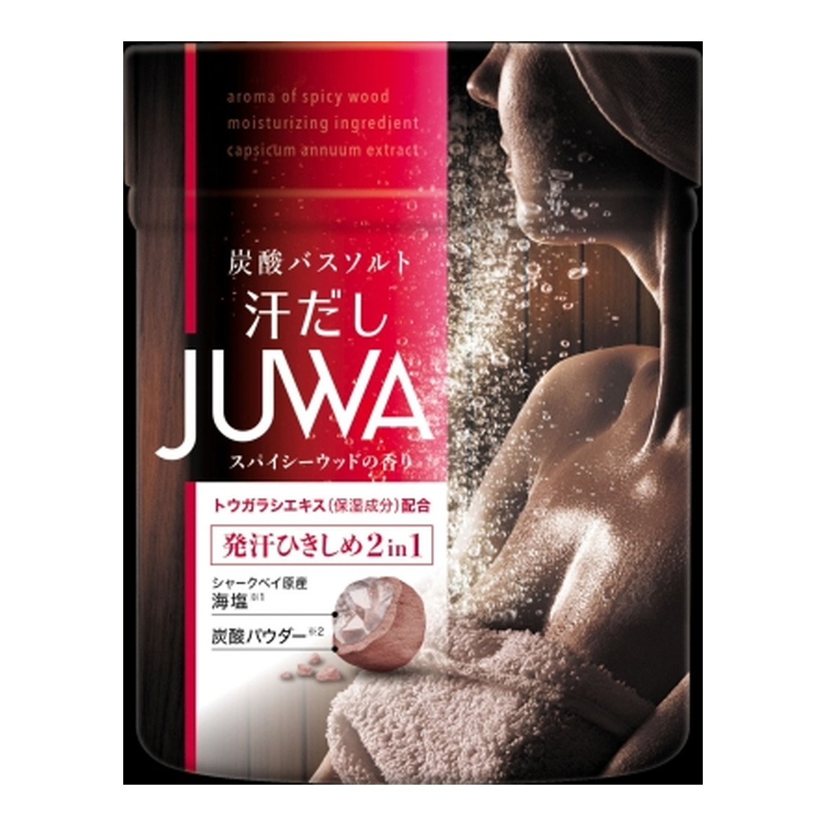 【送料お得・まとめ買い×7個セット】白元アース 汗だしJUWA スパイシーウッドの香り 500g 炭酸バスソルト