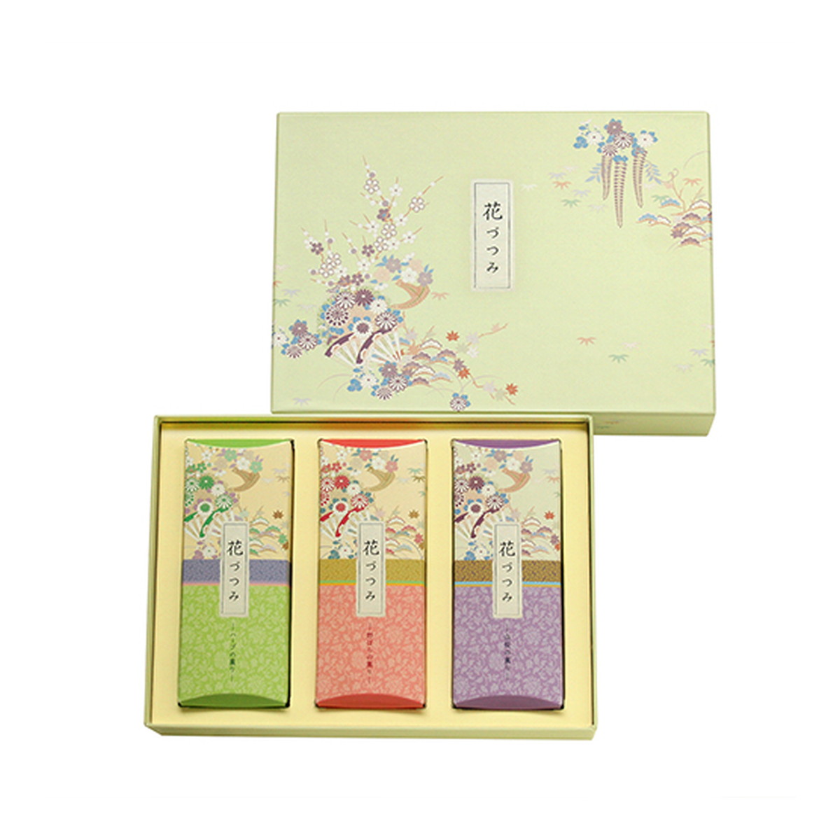 【送料お得・まとめ買い×3個セット】日本香堂 花づつみ 進物 3種入 線香