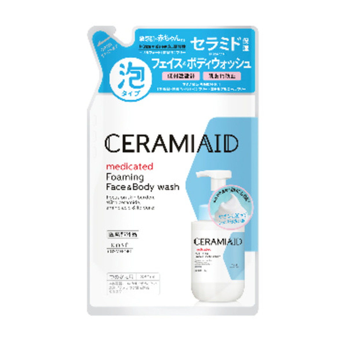 【送料お得・まとめ買い×9個セット】コーセーコスメポート セラミエイド 薬用 フェイス＆ボディウォッシュ つめかえ用 380ML 泡タイプ