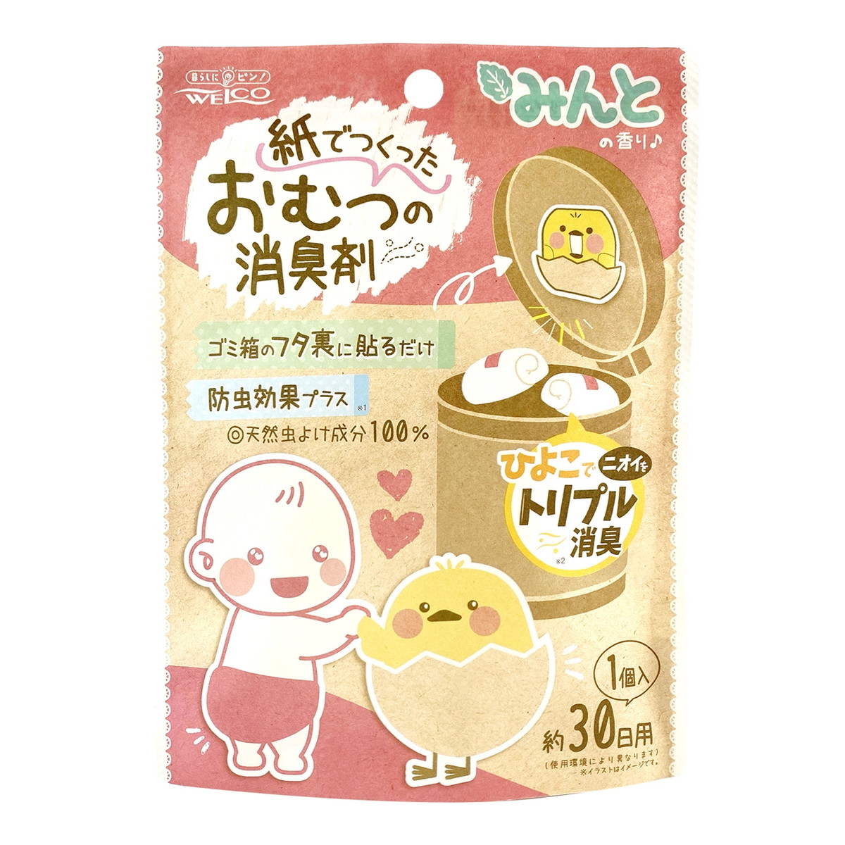 【送料お得・まとめ買い&times;80個セット】ウエ･ルコ 紙でつくったおむつの消臭剤 みんとの香り｜ホームライフ