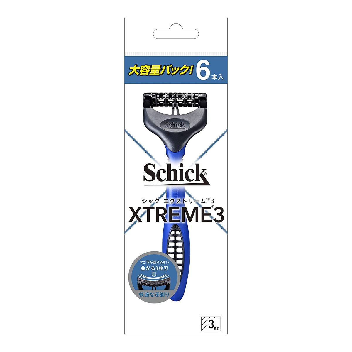 【送料お得・まとめ買い&times;144個セット】シック・ジャパン schick シック エクストリーム3 大容量パック 6本入 カミソリ｜ホームライフ