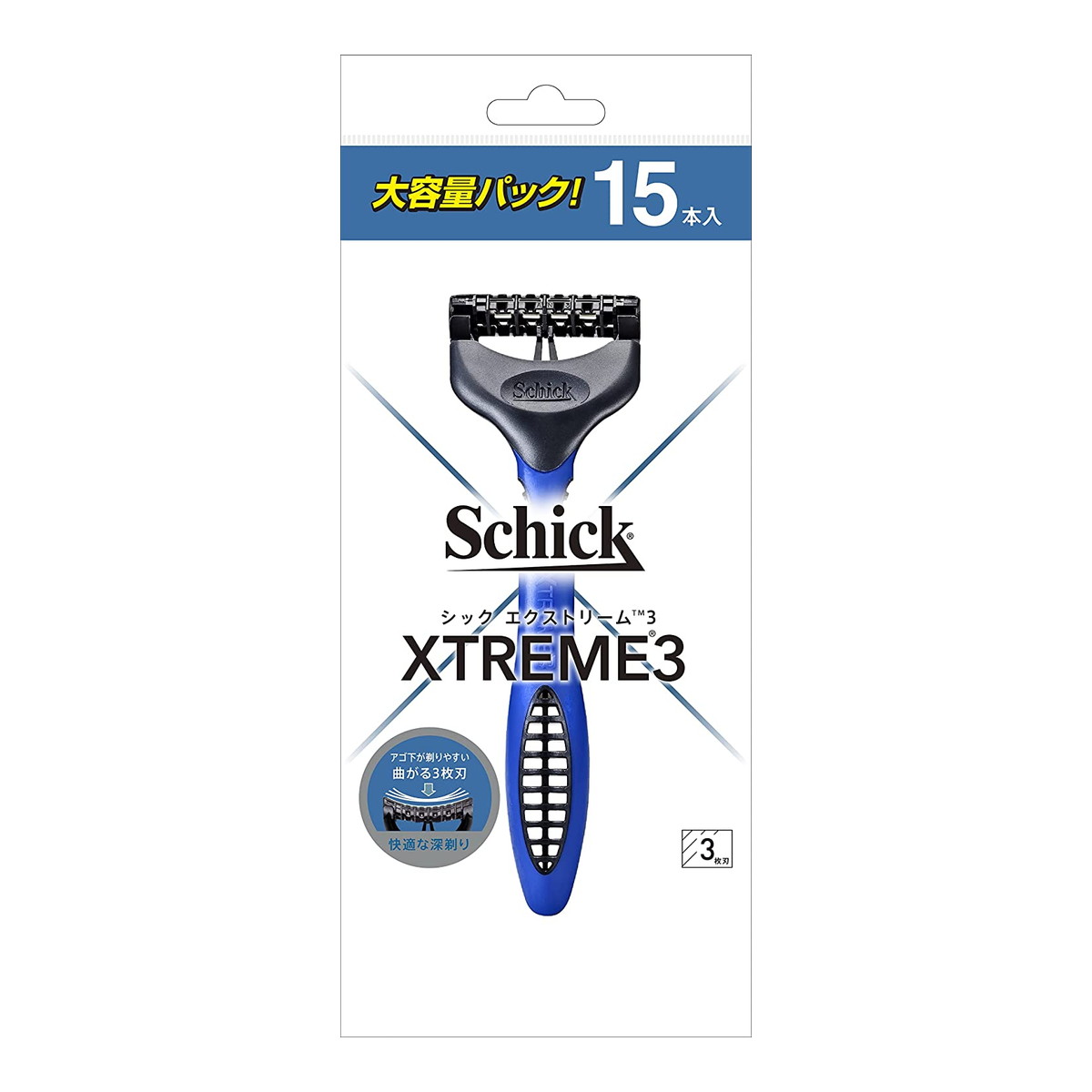 【送料お得・まとめ買い&times;72個セット】シック・ジャパン schick シック エクストリーム3 大容量パック 15本入 カミソリ｜ホームライフ