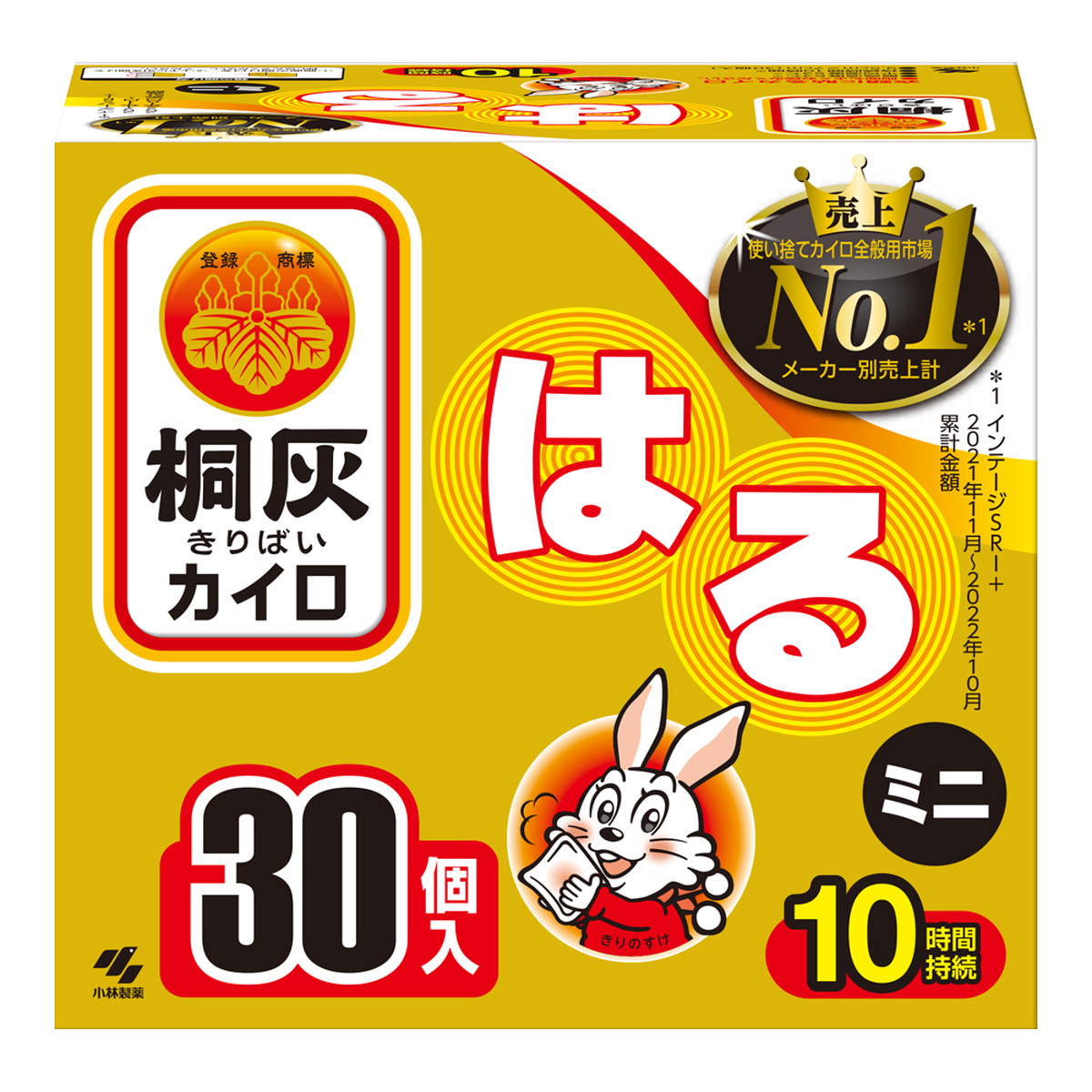 【送料お得・まとめ買い×11個セット】小林製薬 桐灰カイロ はる ミニ 30個入