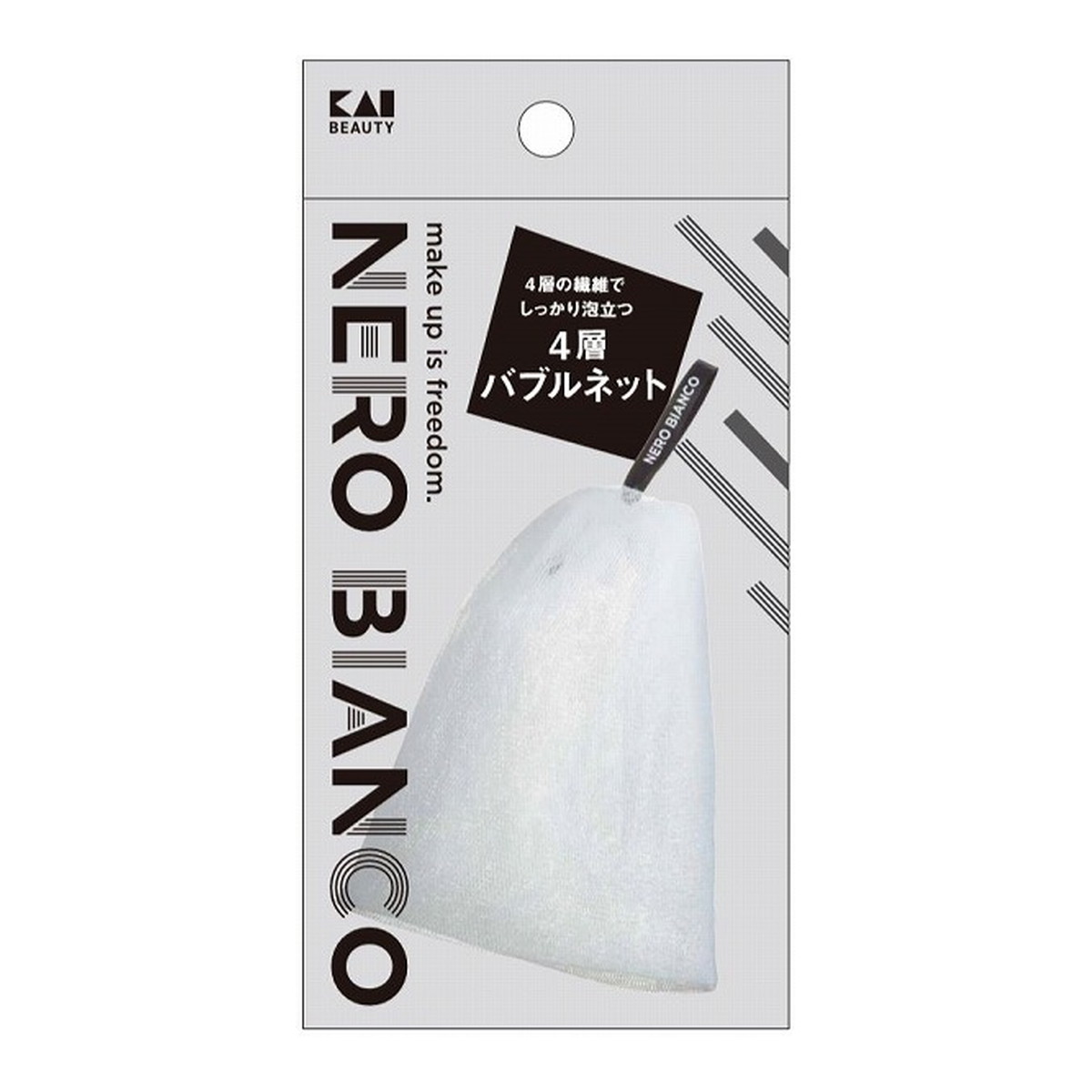【送料お得・まとめ買い×120個セット】貝印 KQ3507 NEROBIANCO 4層バブルネット 洗顔ネット|ホームライフ