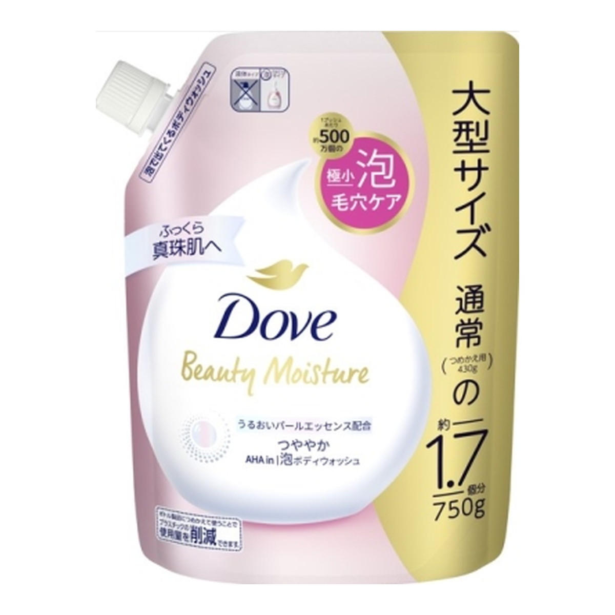 【送料お得・まとめ買い×6個セット】ユニリーバ ダヴ ビューティーモイスチャー 泡ボディウォッシュ つややか つめかえ用 750g