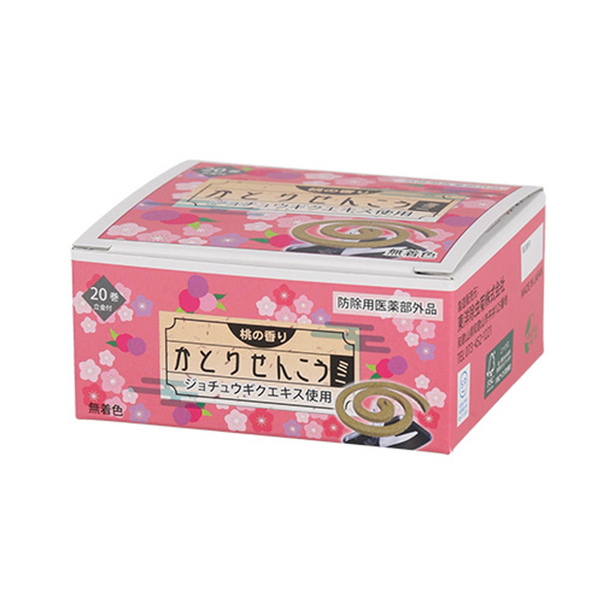【送料お得・まとめ買い×60個セット】宇部マテリアルズ 東洋除虫菊 かとりせんこう ミニ 20巻 桃の香り
