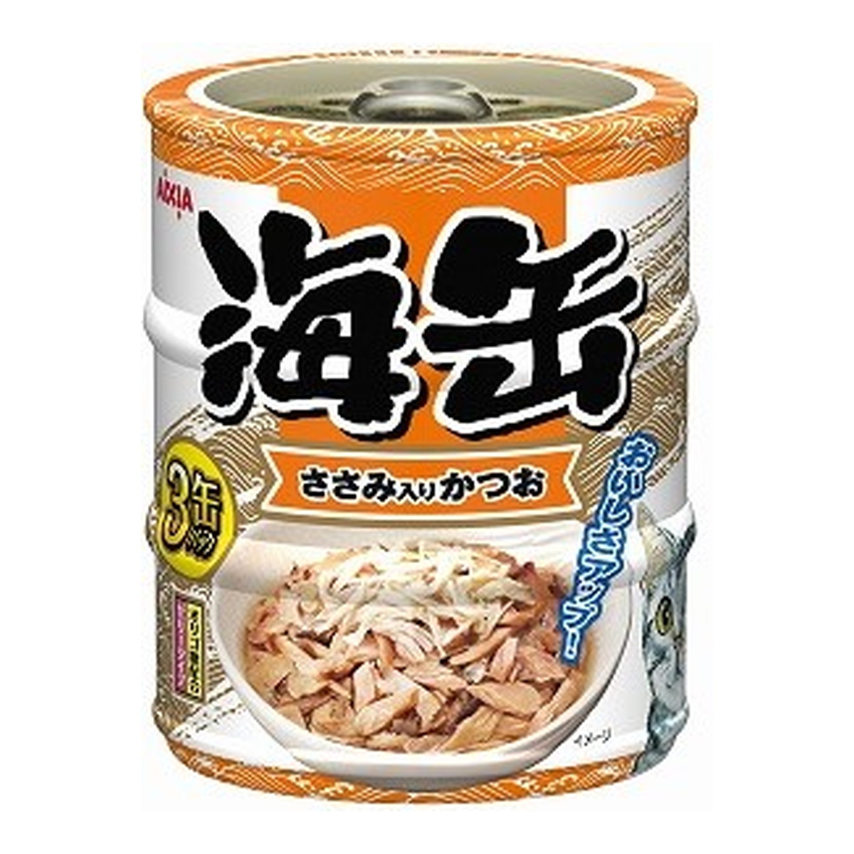 【送料お得・まとめ買い×13個セット】アイシア 海缶 ミニ ささみ入りかつお 60g×3缶パック キャットフード