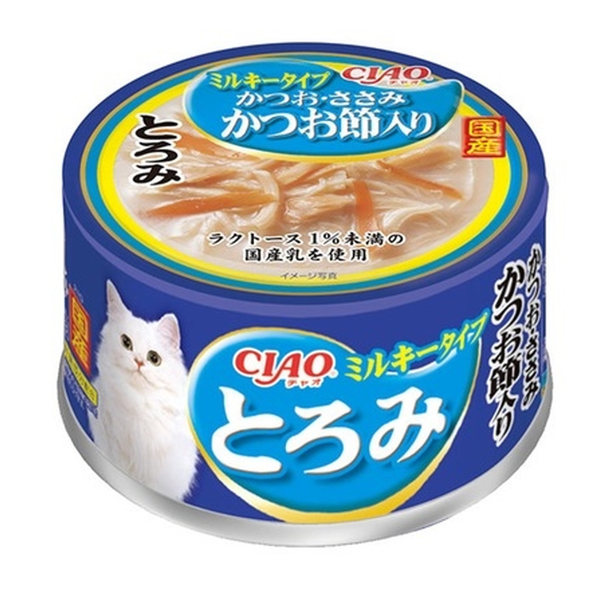 【送料お得・まとめ買い×48個セット】いなばペットフード CIAO チャオ とろみ ミルキータイプ かつお・ささみ かつお節入り 80g