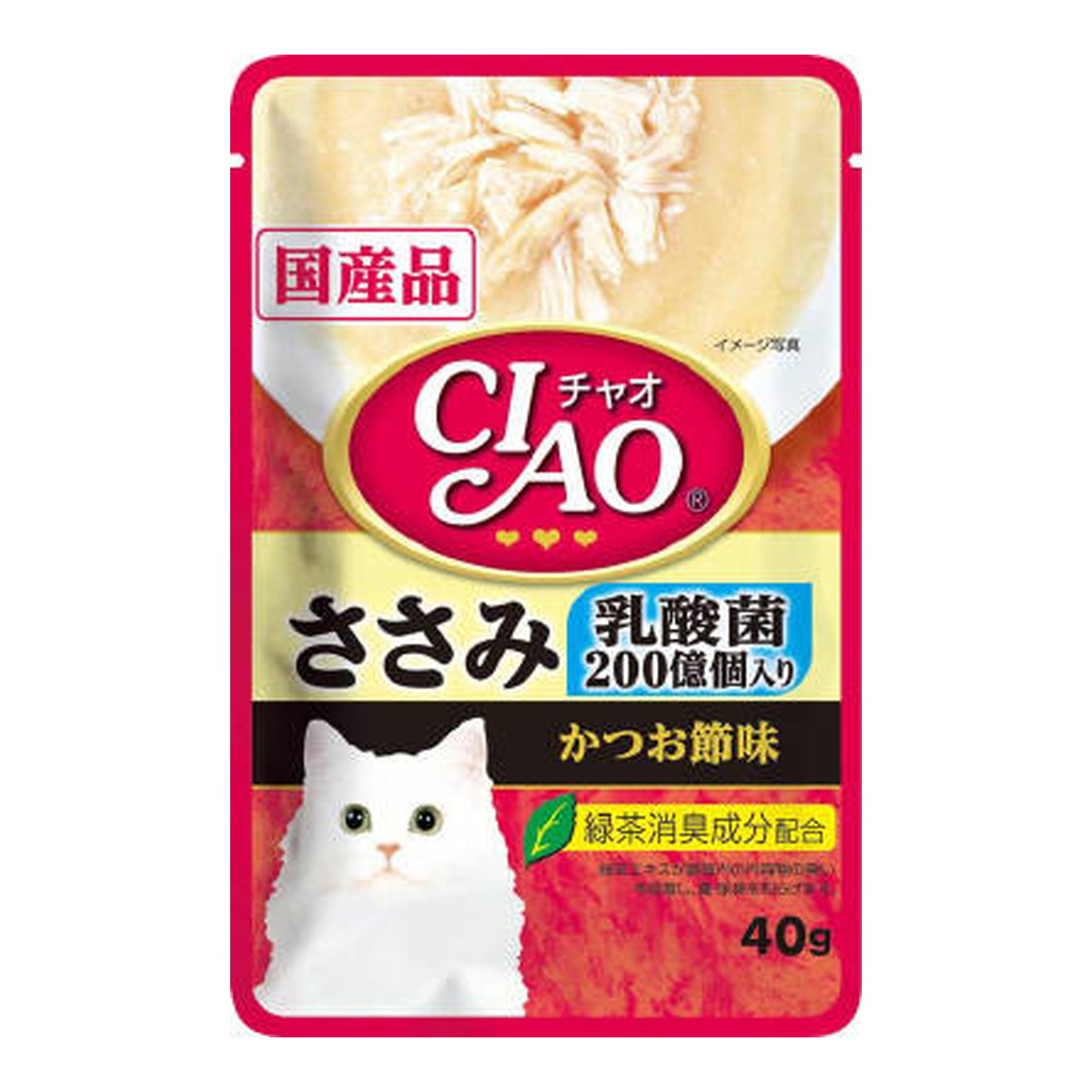 【送料お得・まとめ買い&times;96個セット】いなばペットフード CIAO チャオ パウチ 乳酸菌入り ささみ かつお節味 40g｜ホームライフ