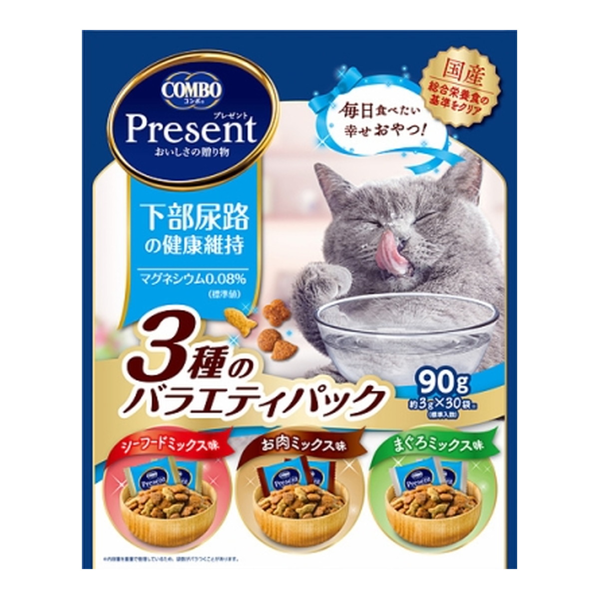 【送料お得・まとめ買い×13個セット】日本ペットフード コンボ プレゼント キャット おやつ 下部尿路の健康維持 3種のバラエティパック 90g