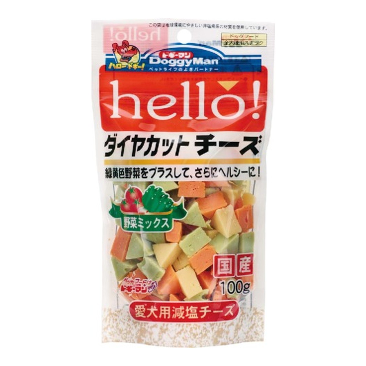 【送料お得・まとめ買い×36個セット】ドギーマン hello ダイヤカットチーズ 野菜 100g ドッグフード