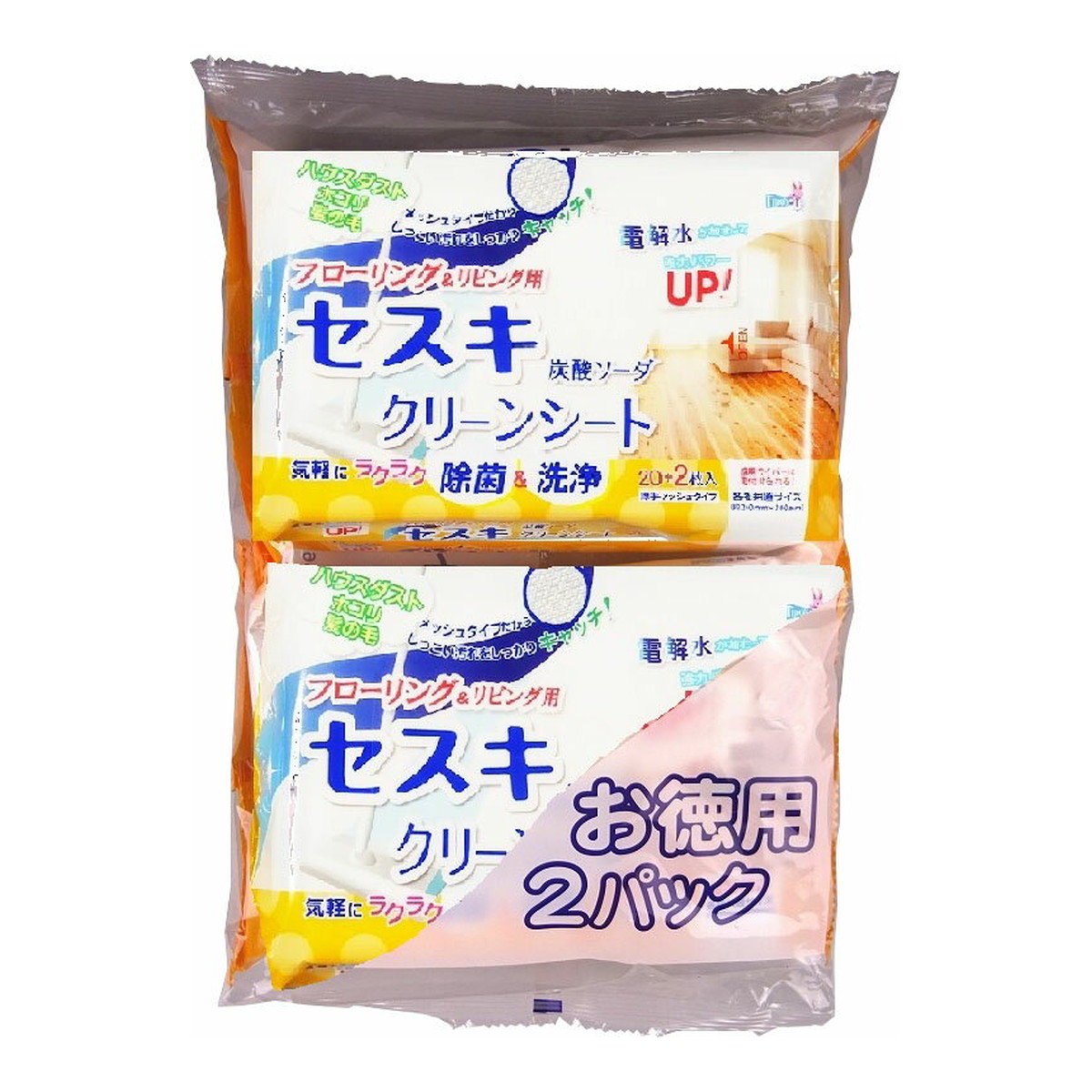【送料お得・まとめ買い×13個セット】友和 セスキ炭酸ソーダ クリーンシート リビング用 22枚×2パック 掃除シート