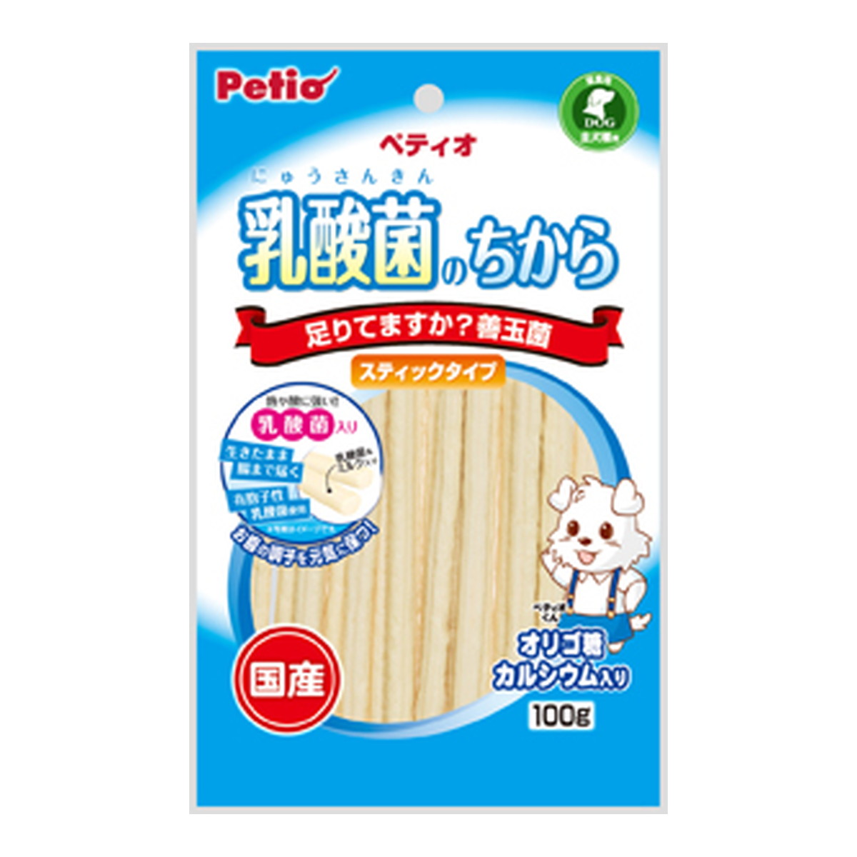 【送料お得・まとめ買い×60個セット】ペティオ 乳酸菌のちから スティックタイプ 100g 全犬種用 おやつ ドッグフード|ホームライフ