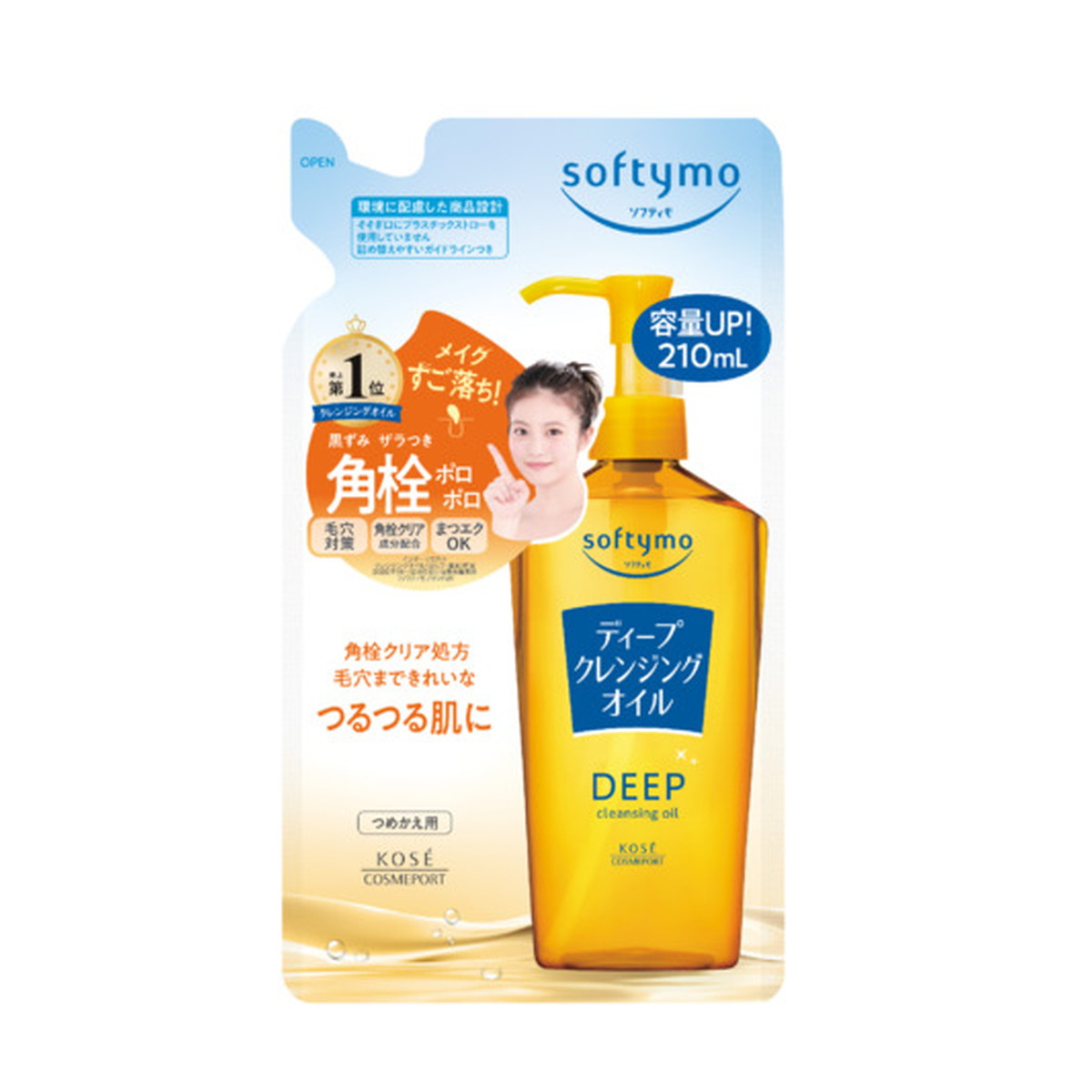 【送料お得・まとめ買い×13個セット】コーセーコスメポート ソフティモ ディープ クレンジングオイル つめかえ用 210mL クレンジング メイク落とし