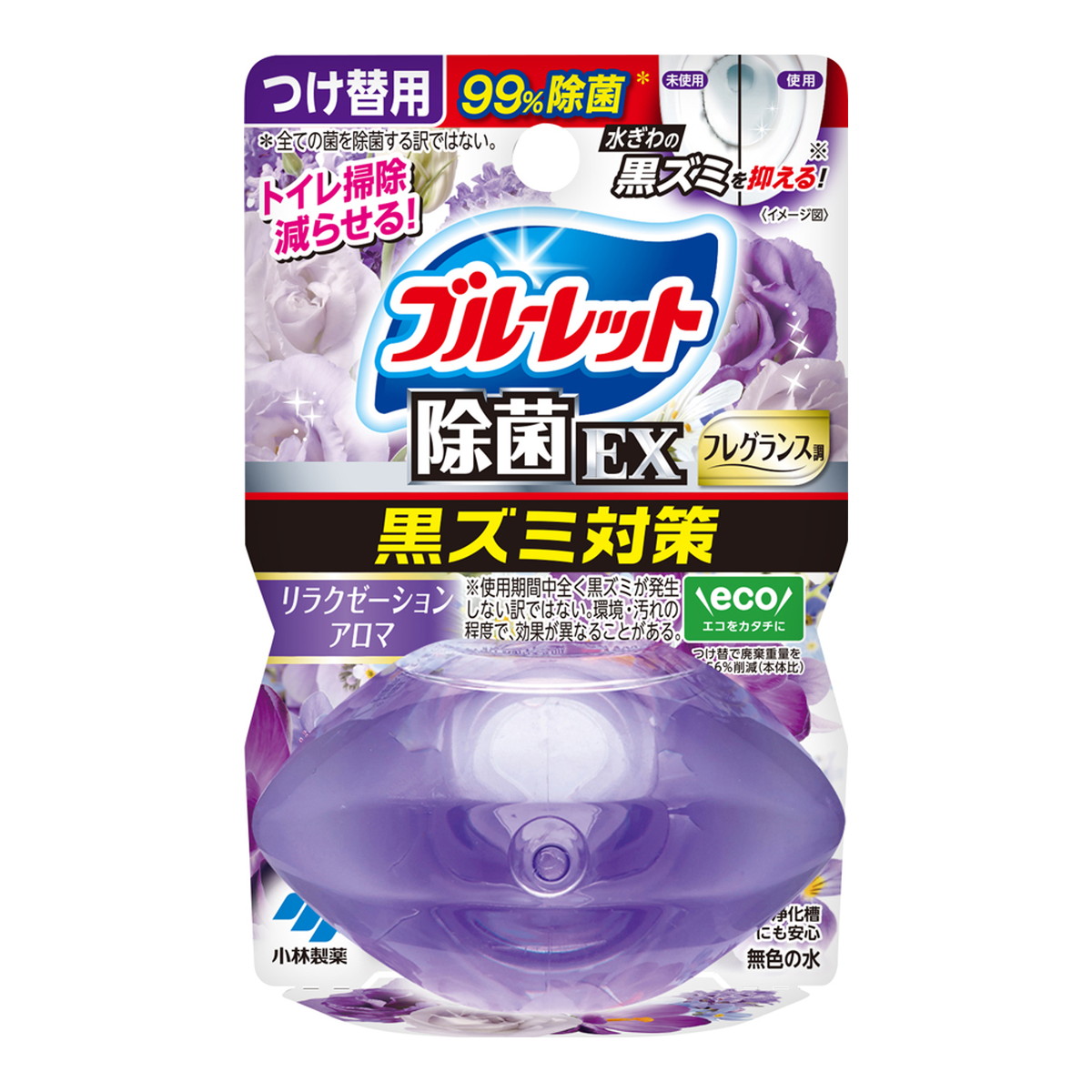 【送料お得・まとめ買い×48個セット】小林製薬 液体 ブルーレットおくだけ 除菌EX フレグランス つけ替用 リラクゼーションアロマ 67ml トイレ用洗浄・防汚