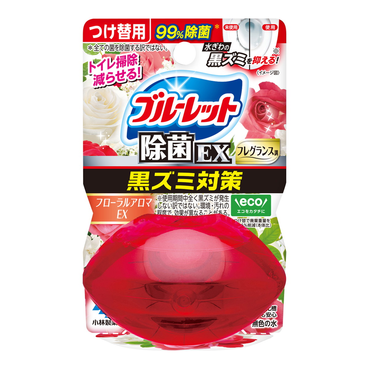 【送料お得・まとめ買い×48個セット】小林製薬 液体 ブルーレットおくだけ 除菌EX フレグランス つけ替用 フローラルアロマEX 67ml トイレ用洗剤