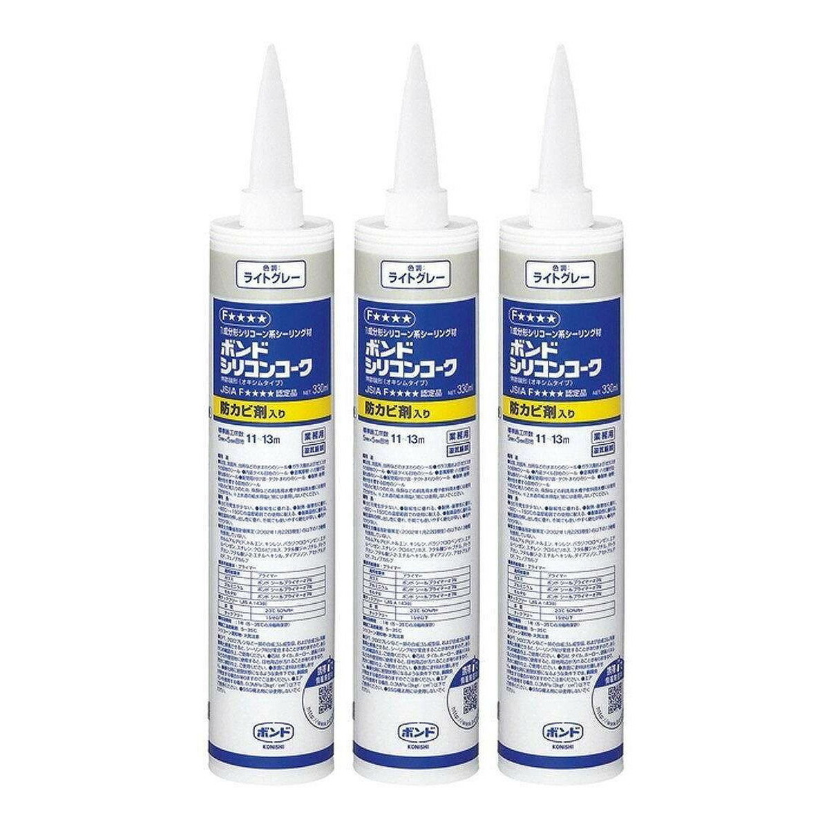 【送料お得・まとめ買い×20個セット】コニシ ボンドシリコンコーク 防かび剤入 330mL ライトグレー#59087 補修材