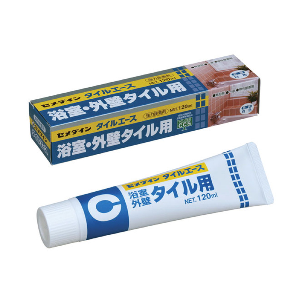 【送料お得・まとめ買い×11個セット】セメダイン タイルエース 白色 浴室 外壁 タイル用 120mlL