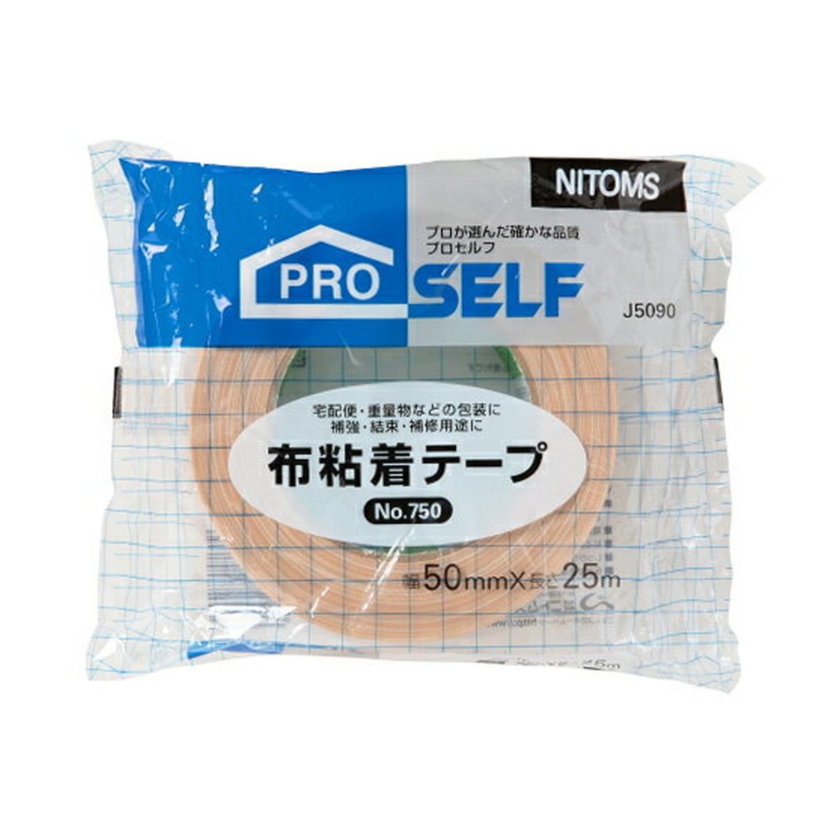 【送料お得・まとめ買い×13個セット】ニトムズ No.750 布粘着テープ 50mm×25m